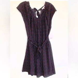 Lauren Conrad Black Multi Print Cap Sleeve Dress sz small.